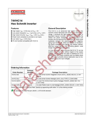 74VHC14MTCX_NL datasheet  